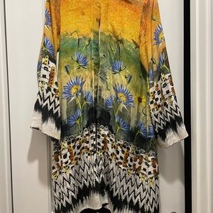 Sapphire pakistani silk tunic printed